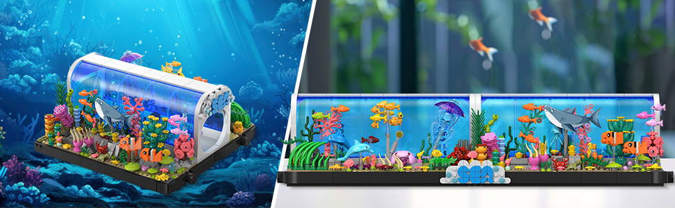 HOGOKIDS Aquarium Building Sets - 2 Styles Oceanarium Building Toy